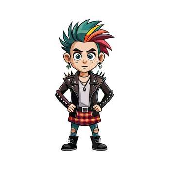 Vibrant Punk Rock Festival Fashion Model 3 vector
