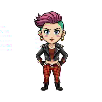 Trendy Punk Rock Cartoon Fashion Model 2 vector