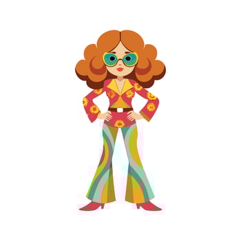 Bold Retro 70s Style Fashion Model 2 vector