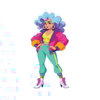 Bold Retro 80s Fashion Model C 2 vector