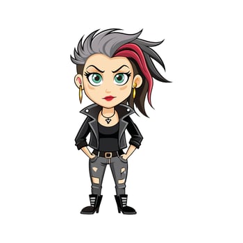 Chic Rocker Chic Fashion Model Design vector