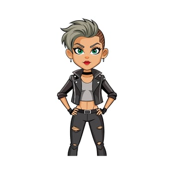 Elegant Rocker Chic Fashion Model 2 vector