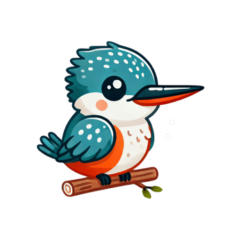 A cartoon bird sitting on a branch png