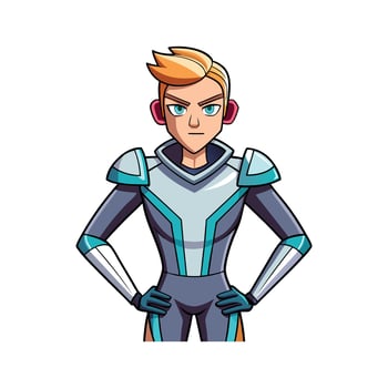 Elegant Sleek SciFi Fashion Model 3 vector