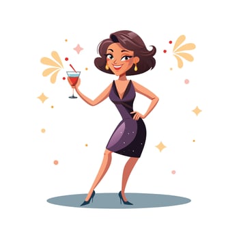 Trendy Sophisticated New Years Eve Fashion Model 1 vector