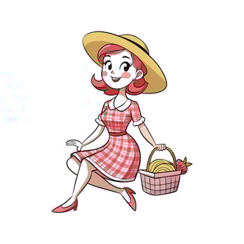 Trendy Summer Picnic Fashion Model Design 3 vector