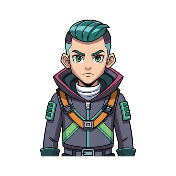 Elegant Techwear Cyber Street Model Illustrate Fashion 2 vector
