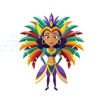 Elegant Vibrant Carnival Fashion Model Illustrate 2 vector