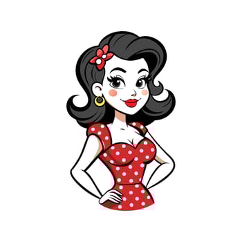Trendy Vintage PinUp Model Create Fashion Model Cart vector