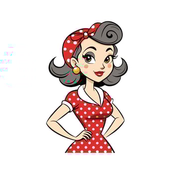 Elegant Vintage PinUp Model Create Fashion Model Cart 3 vector