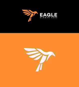 Abstract Eagle Logo Design Orange, White, Bird, Flight, Symbol vector