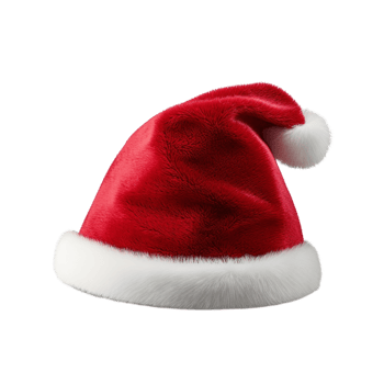 Red Santa Claus Hat with White Fur Trim png