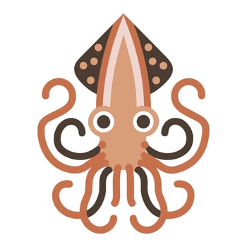 Cute Cartoon Giant Squid vector