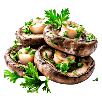 Fresh Mushrooms with Herbs for Culinary Use png