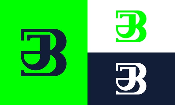Simple JB letter logo for fashion business. vector