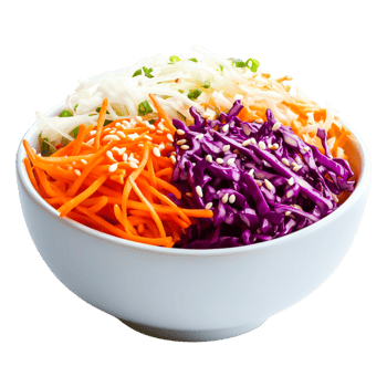 Fresh Colorful Vegetable Salad with Shredded Carrots, Cabbage, and Sesame png