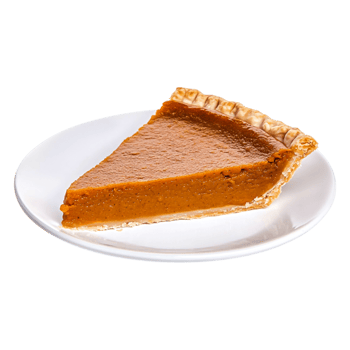 Delicious Slice of Pumpkin Pie on White Plate Isolated on png