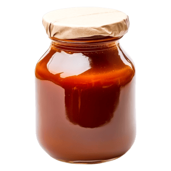 Fresh Honey in Glass Jar with Natural Paper Lid on png