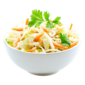 Freshly Prepared Cabbage and Carrot Salad Garnished with Parsley Leaves png