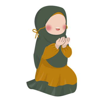 Muslim girl praying illustration png