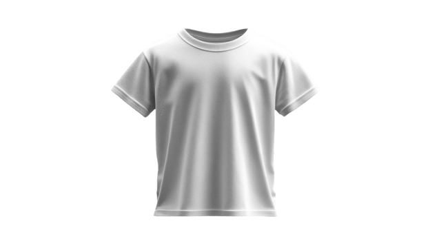 plain white t shirt displayed on transparent background, ideal for casual wear and branding png