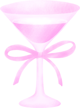 Coquette Wine Glass with Pink Bow png