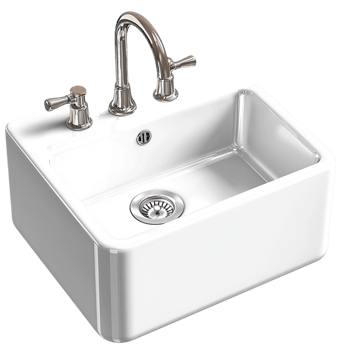 White ceramic sink a faucet drain png