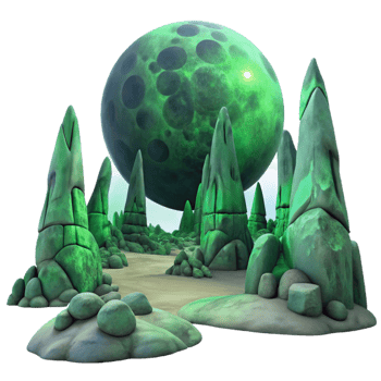 magnificent artistic A Desolate Alien Landscape with Towering Ro high quality png
