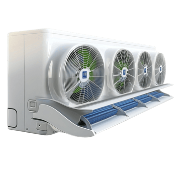 air conditioning unit multiple spinning fans png