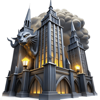 elegant minimalist A Towering Gothic Skyscraper Reaching Into A exclusive png