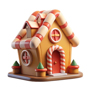 elegant classic A Whimsical Gingerbread House with Candy Can genuine png