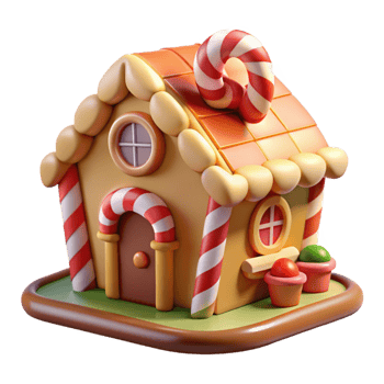 beautiful artistic A Whimsical Gingerbread House with Candy Can premium png