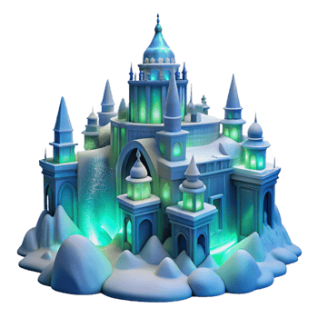 elegant traditional Frozen Palace Aurora Borealis Glow png