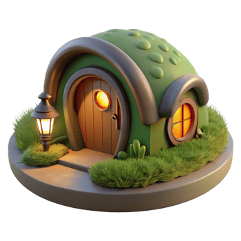 serene rustic Hobbit Hole in Grassy Hillside high resolution png