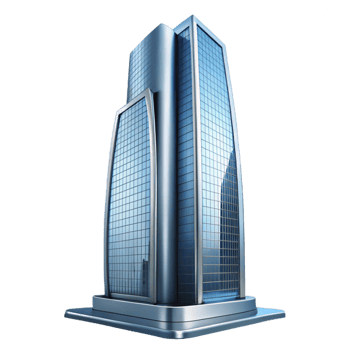 magnificent artistic A Sleek Modern Glass Skyscraper with Reflec detailed png