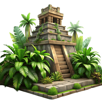 wonderful creative An Intricate Mayan Temple Overgrown with J original png