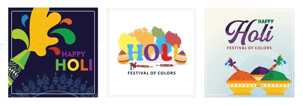 Celebration of the festival of colors in India with pichkari and colorful powder. vector