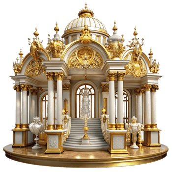 dramatic creative A Grand Baroque Palace with Ornate Gold Deco authentic png