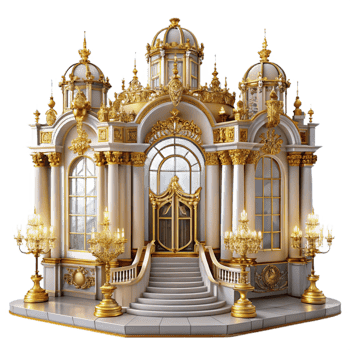 elegant abstract A Grand Baroque Palace with Ornate Gold Deco exclusive png