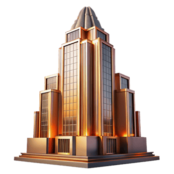 impressive rustic A Towering Art Deco Skyscraper with Geometri premium png