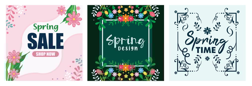 Spring wedding invitation with colorful floral decoration. vector