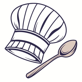 Chef hat and spoon illustration vector