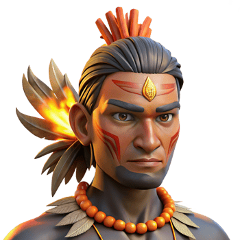beautiful classic Portrait of a Tribal Warrior with Vibrant high quality png