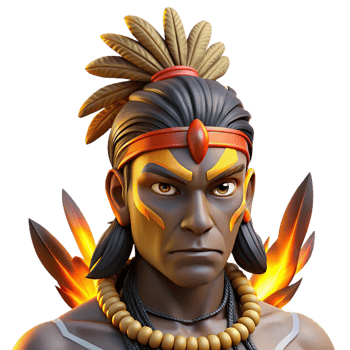 wonderful rustic Portrait of a Tribal Warrior with Vibrant original png