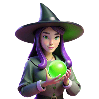 serene rustic Portrait of a Young Witch with Long Black H premium png