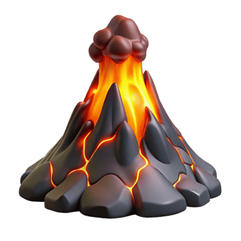 magnificent traditional Volcanic Eruption Flowing Lava Drama authentic png