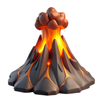 magnificent classic Volcanic Eruption Flowing Lava premium png