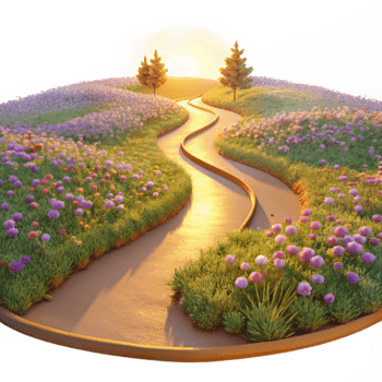 stunning artistic A Winding Dirt Road Through a Field of Wildf original png