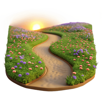 dramatic classic A Winding Dirt Road Through a Field of Wildf genuine png