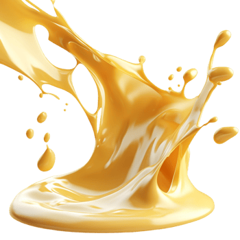 Thick golden honey splashing a glossy texture png